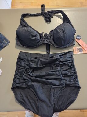Shapermint Black High-Waist Control Bikini Set